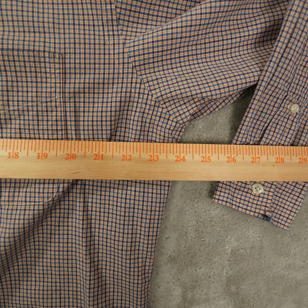 Ralph Lauren Blake Button Up Shirt Men's Medium Plaid Blue Orange Preppy